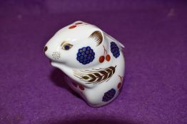 A Royal Crown Derby paperweight Harvest Mouse with gold stopper