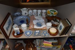 A mixture of collectables amongst which are Wedgwood pin dishes,cups and bowls and an assortment