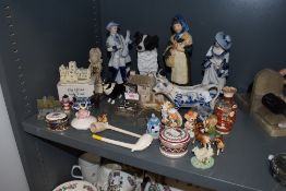 A selection of curios and ceramics including Beswick sheep dog