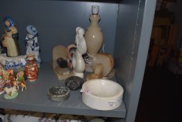 A selection of hand carved and worked agate and stone ware items