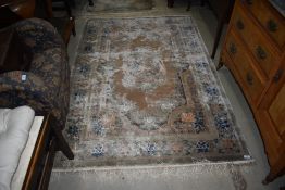 An oriental style silk fireside rug, approx. 183 x 120cm