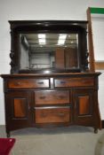 An late19th/early 20th Century dark mahogany mirror back sideboard, width approx. 140cm, later
