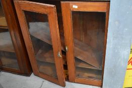 A traditional stained frame bookcase top
