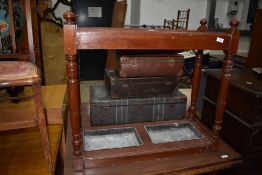 A Victorian stained frame hall umbrella stand