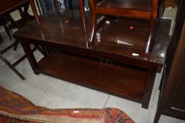 A modern hardwood coffee table approx. 120 x 60cm