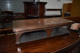 An Arts and Crafts style copper plate warmer, no inserts or obvious markings
