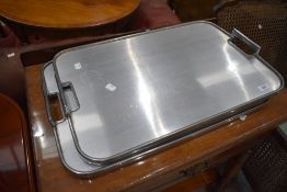 A pair of vintage aluminium trays, approx. 57 x 38cm