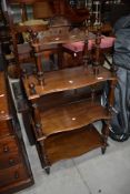 A Victorian mahogany etage/whatnot having turned frame, height approx. 118cm