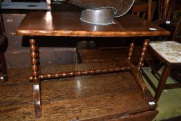 A vintage rustic oak coffee table, approx. 72 x 38cm
