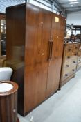 A 1930s mahogany wardrobe , width approx. 118cm