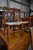 A pair of Edwardian mahogany and inlaid bedroom chairs