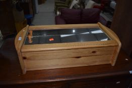 A modern pine mirror door bathroom cabinet