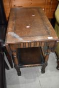 A traditional Priory style oak tea table (not trolley)