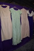 A collection of vintage maxi dresses,around 60s and 70s, medium to large sizes.