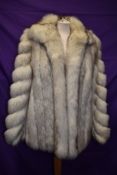 A vintage saga fox blue frost fox fur coat in soft and supple condition,around small to medium