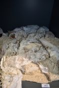 A collection of vintage and antique crotchet,lace,tatting and cut work sections, some really