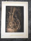 A print, bronzed blast furnace, 48 x 32cm