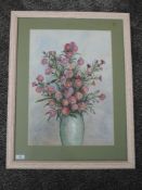 A watercolour, Ethel Pickle, still life, signed, 50 x 36cm, framed and glazed