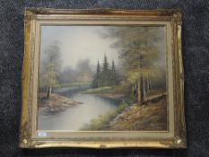 An oil painting, D Jackson, mountainous landscape, signed, 50 x 60cm, framed