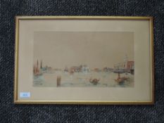 A watercolour, W Holness, Venice, signed and dated 1934, 19 x 35cm, framed and glazed