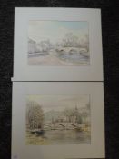 A pair of watercolours, Neil Taylor, Kendal townscapes, signed 22 x 29cm
