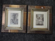 A pair of prints, after Arthur Rackham, Fairy Dancer reproductions, 20 x 15cm, framed and glazed