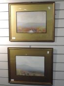 A pair of gouache paintings, A Moorland Stream, and Early Morning, signed, 24 x 34cm, framed and
