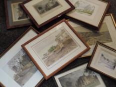 Eight prints, Lancaster interest, inc 19th engravings, after Lockey, Ashton Memorial, 15 x 20cm, and