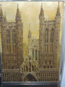 An oil painting, Selwyn Lloyd, Lincoln Cathedral, signed and dated (19)74, framed
