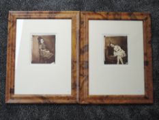 A pair of photographs, re-prints, Lewis Carole, Sunday Times, portrait studies, 17 x 13cm, framed
