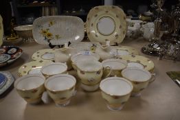 A part tea service by Colclough and similar Meakin dinner wares