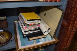 A selection of ordnance survey maps and guides also Art Deco photo frame
