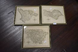 Three vintage maps or Yorkshire interest.