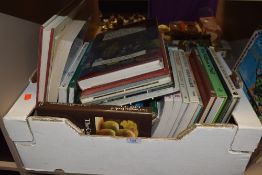 A large box of books including gardening interest.