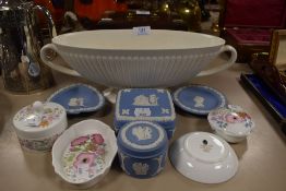 A selection of ceramics including Jasperware Wedgwood and Meadow sweet