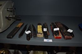 An assortment of vintage razors.