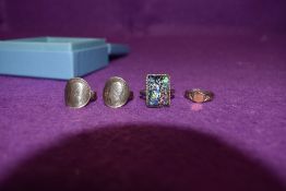 A selection of ladies silver dress rings one dated 1916