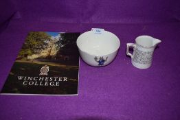 Two Winchester City College related ceramics one by small jug by Shelley and bowl by Chelson both