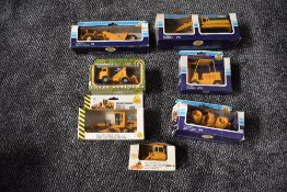 Seven Joal diecasts, Compactor Cat 825B, Ref 218, Hydraulic Excavator, Ref 216, Wheel Tractor
