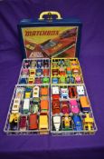 A Matchbox Carry Case containing 48 Matchbox diecasts including mainly Superfast , No 23