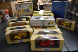 A collection of 19 Corgi (Swansea & China) and EFE diecast advertising vehicles including On The
