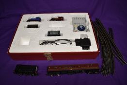 A Bachmann 00 gauge Digital Starter part train set, comprising two loco's, two wagons, controller