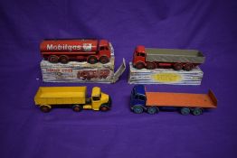 Four Dinky diecasts, Foden 14-Ton Tanker, Mobilgas, in original box 941, Foden Diesel 8 Wheel