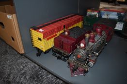 A Bachmann G scale 4-6-0 Loco & Tender SPC 21 with a WC & WRR Wagon