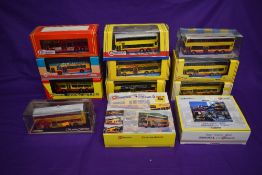 Fourteen Corgi (china) & Drumwell CityBus diecast buses including two sets, East Meets West and
