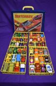 A Matchbox Carry Case containing 48 Matchbox and similar diecasts including mainly Superfast , no 29