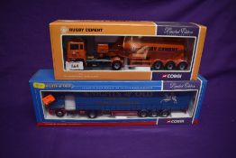 Two Corgi 1:50 scale Limited Edition diecasts, Leyland Daf Curtainside, Knights of Old, boxed