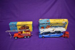 Two Corgi Major diecasts, Carrimore Car Transporter, boxed 1105 and Chipperfield's Circus Crane