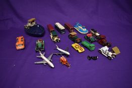 A small collection of mixed vintage diecasts including 3 Dinky Buses, Corgi Inter City Mini Bus, 2