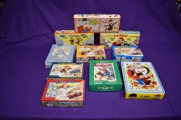 Nine Corgi (China) Comic Book diecast sets, Bash Street Kids, Beano, Dandy, Wizard, Hotspur,